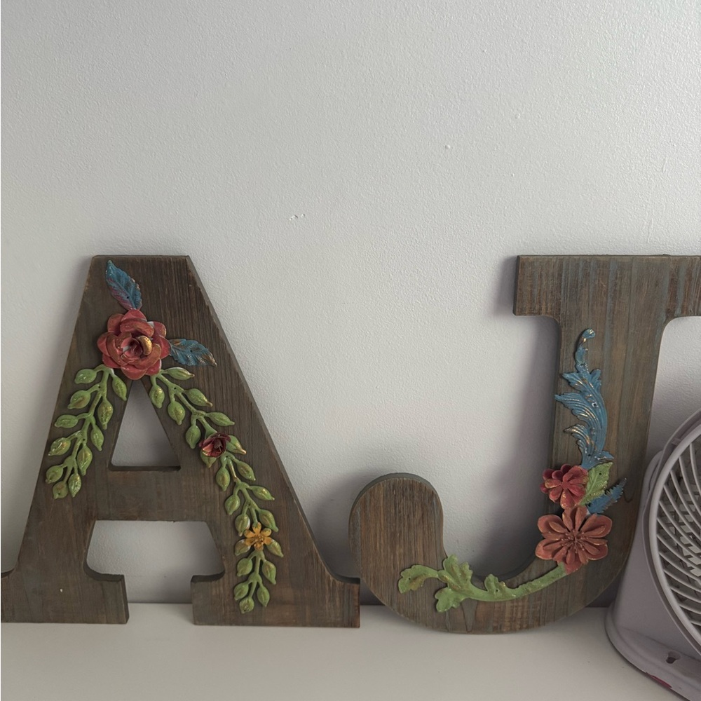 Marshalls Rustic Floral Wall Letters - A & J